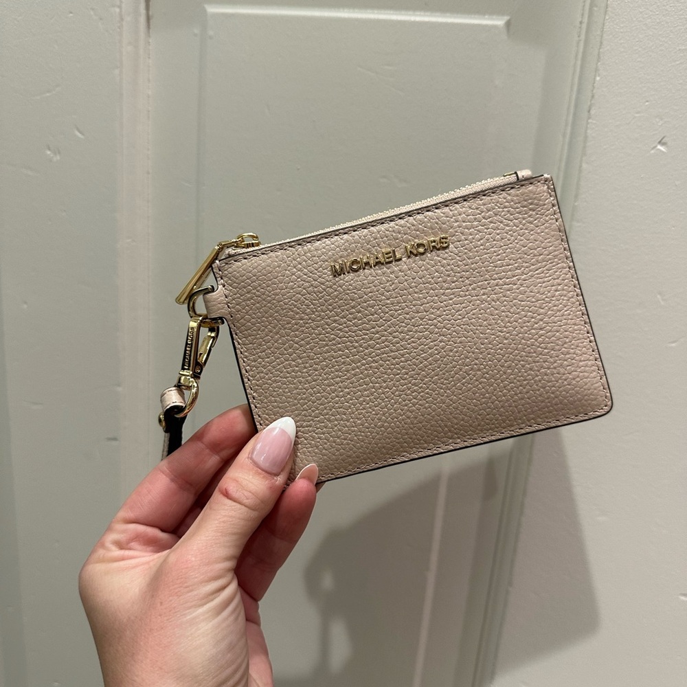 Michael Kors Beige Wristlet/Coin Purse/Card Holder
